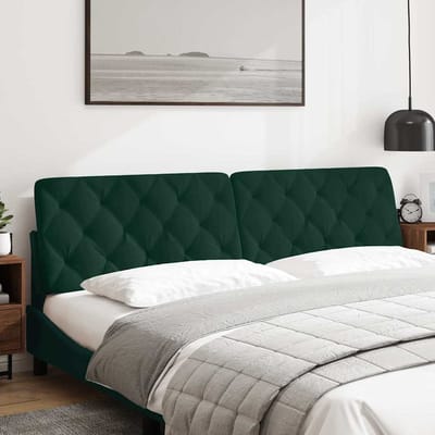 vidaXL - Hoofdbordkussen - 200 - cm - fluweel - donkergroen