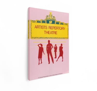 Artaza Canvas Schilderij Vintage Theater Poster - 60x80 cm - Wanddecoratie Artists Repertory - Muurdecoratie Retro - Decoratie Silhouetten