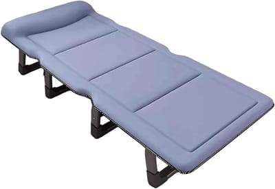 Opvouwbaar campingbed - Slaapbed buiten - Ontspannen kamperen - 4 standen verstelbaar - 190x75cm - Blauw