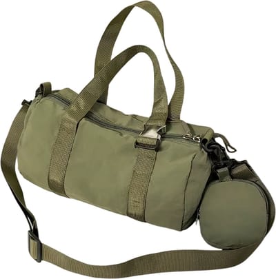 Grote Nylon Cilinder Tas Dames – Ruime Schoudertas en Crossbody Tas – Lichtgewicht Handtas met Grote Capaciteit voor Werk, School en Reizen - Groen