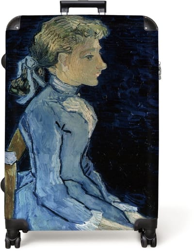 NoBoringSuitcases.com® - Koffer groot - Reiskoffer lichtgewicht - Portret van Adeline Ravoux - Vincent van Gogh - Rolkoffer met 4 wielen - Grote trolley XL - 98 liter bagage