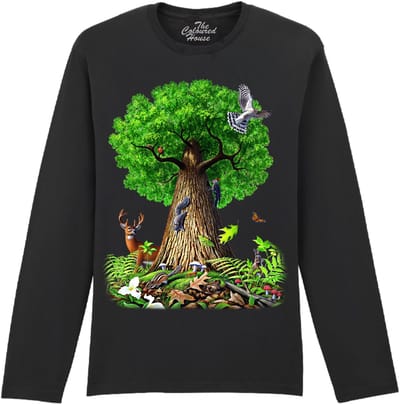 Levensboom Dieren Tree Of Life Animals The Coloured House Longsleeve T-shirt XXL