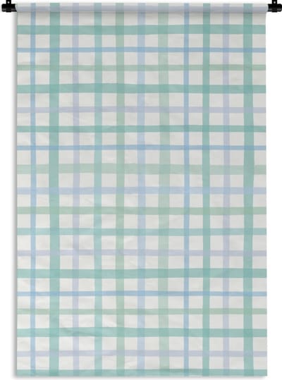 Wandkleed - Wanddoek - Pastel - Patronen - Blauw - 60x90 cm - Wandtapijt