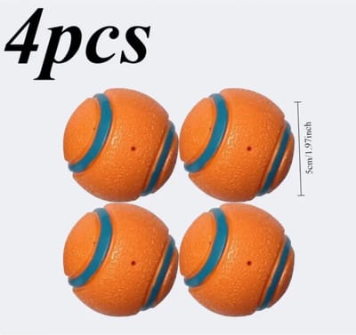 Livano Honden Speelgoed - Hond - Speelgoed - Dog Toy - Bal - Oranje - 6 cm 4st
