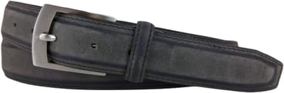 Leren Pantalon Riem Heren| Kleur: Antraciet | 3,5cm breed | Stijlvolle Gesp | Riemmaat: 85 (totale lengte: 100cm) | 100% echt leer | Nikkelvrije gesp