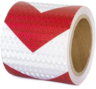 Reflecterende Tape Rood Wit 10 cm x 10 m Waterdicht Plakband voor Waarschuwingssignalen en Veiligheid op Voertuigen en Trailers