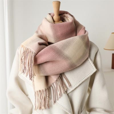 Écharpe en Cachemire Chaude de Luxe pour Femmes Hiver Hommes Châle Enveloppant Pashmina Carreaux Féminine Bufanda Écharpe Foulard Châles 53x200 cm gray
