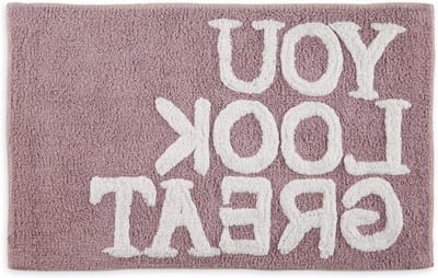 Badmat Zacht - Badkamertapijt Pluche - Douche en Bad - Machinewasbaar Katoen - 50 x 70 cm - Mauve