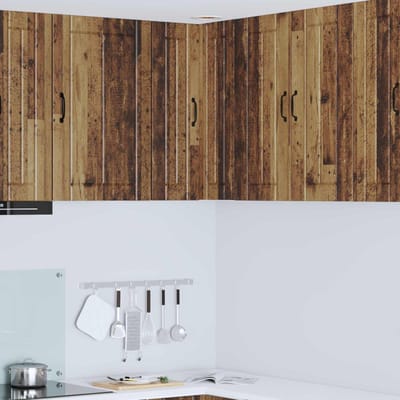 vidaXL - Wandhoekkast - LUCCA - Oud - hout - 57 - x - 57 - x - 80 - cm - Bewerkt - hout