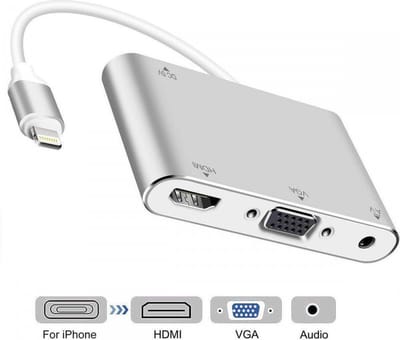 ONTEN Digitale AV Adapter Geschikt voor: iPhone Lightning kabel naar HDMI + VGA - Dongle | OTN-7585C