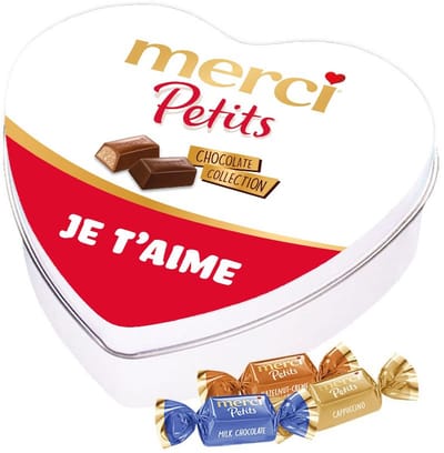 merci Petits geschenkdoos hartje "Je t'aime" - 7 smaken - chocoladecadeau - Valentijnscadeau - giftbox - 115g