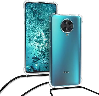 Arara Silicone Hoesje Xiaomi Poco X3 met zwarte verstelbare draagkoord Backcover / Hoesje / Case / Xiaomi