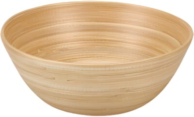 Excellent Houseware Snackschaaltje / kommetje - D18 x H7 cm - bamboe - naturel - soep / yoghurt / chips