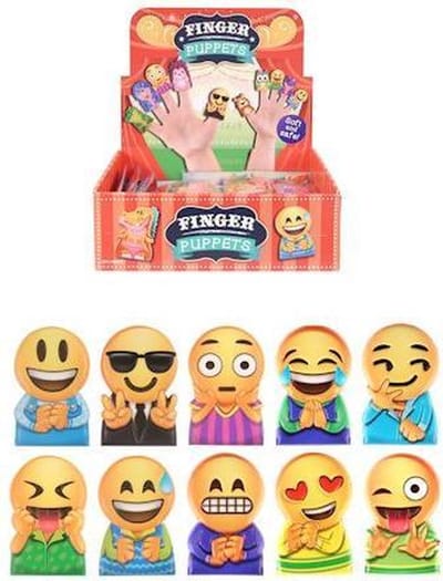 96 Stuks - Vinger Figuren poppetjes - Model: Smiley - In Display - Uitdeelcadeautjes - Traktatie voor kinderen - Jongens - Meisjes