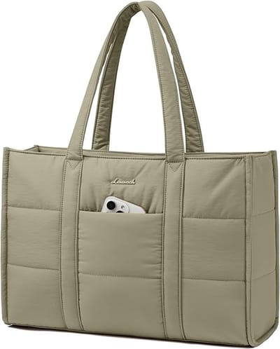 Groene Dames Handtas – Stijlvolle Grote Werktas & Laptop Handtas geschikt voor 15,6 inch Laptop – Perfect voor Universiteit, Zaken of School