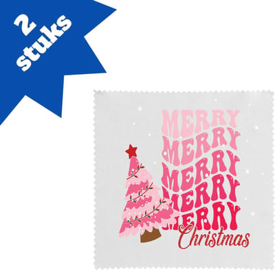 Akyol - kerst merry christmas brillendoekjes - Kerstmis - kerst beker - winter - kerst - christmas - kerst cadeau - 17,8 bij 17,8 cm - 2 stuks
