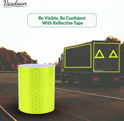 Vardaan Reflecterende tape -  bakfiets - fiets - auto - gele reflectie plakband op rol - 3 meter x 5 cm breed