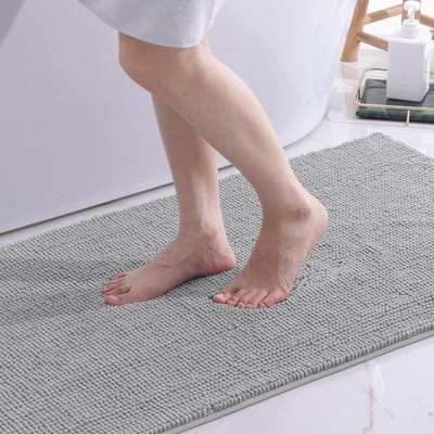 Dailygoods- Badmat Antislip 60 x 90 cm - Zacht Chenille - Absorberend - Luxe Badkamertapijt - Comfortabel en Duurzaam
