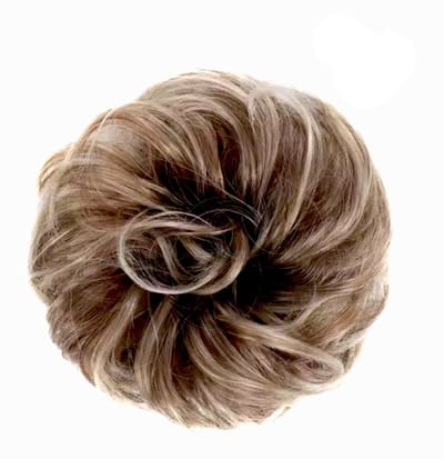 Blond haarstukje - LichtbruinHaarstukje - Elastiek met haarstuk eraan - Blond/Bruin gemixt - Highlights - Messy hairbun - Elastiek met haar - Haar extension - Extra haar - Meer volume - CHPN