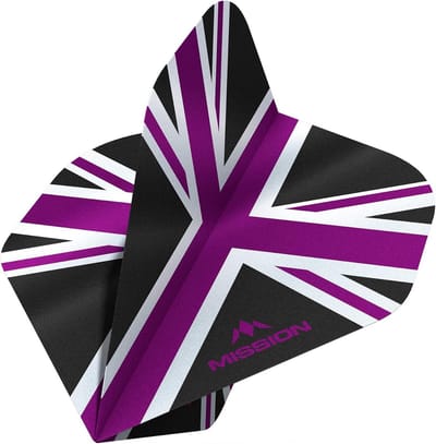 Dartpijlen Vleugels Standaard Maat 2 Union Jack Paars 100 Micron Set van 3