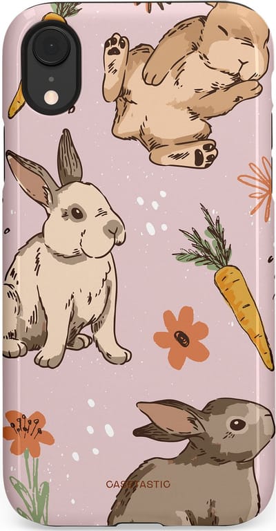 Casetastic Hoesje Geschikt voor Apple iPhone Xr - Stijlvolle Beschermende Duo-layer Case - Hop hop knuffels