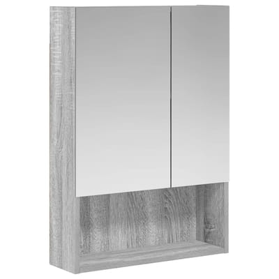 vidaXL - Badkamerspiegelkast - Grijs - Sonoma - 50 - x - 14,5 - x - 70 - cm - Bewerkt - hout