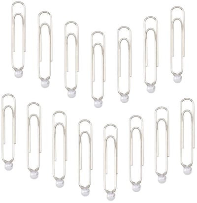 Jhubersproducts - Boekenleggers - Kantoorbenodigdheden - Platina - Paperclips - 30 stuks - Geschikt voor school en kantoor - 55-56 mm