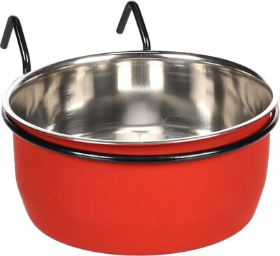 Flamingo Avaro - Eet- En Drinkpot Knaagdier;vogel - Eet- Drinkpot Avaro Haak 13cm Rood/ Zwart 580ml - 1st - 131048 - 1st