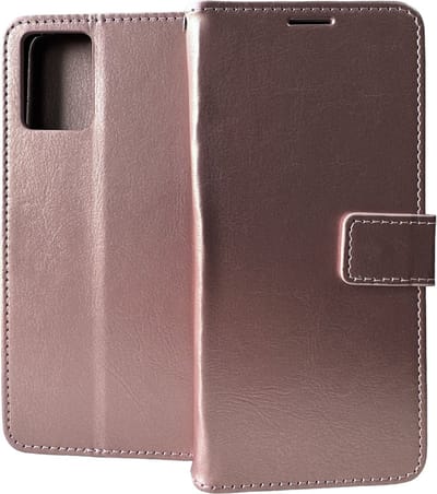 Portemonnee Bookcase Hoesje Geschikt voor: Motorola Moto G73 - Rosegoud