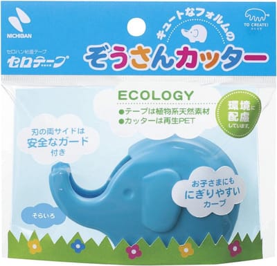 Leuke olifant tapehouder blauw voor op kantoor of thuis