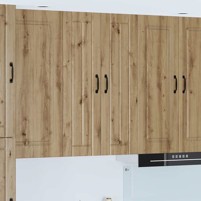 vidaXL - Wandkast - LUCCA - Artisanaal - eiken - 60 - x - 31 - x - 100 - cm - Bewerkt - hout