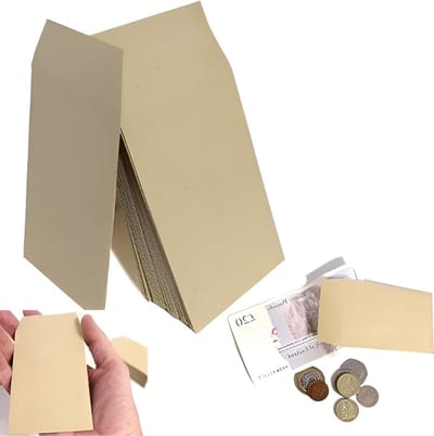 Bruine Enveloppen - Kleine zakjes - Geld bewaren - Zelfsluitend - 100 x 62 mm - Bruin