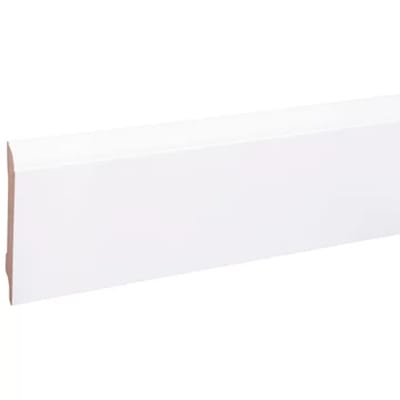 Baseline Muurplint Budget Style Wit - Mdf - Folie - 240cm - 14x120mm