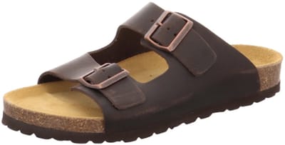 Natural Sense mannen pantoffels muiltjes sandalen leer bruin 1152527