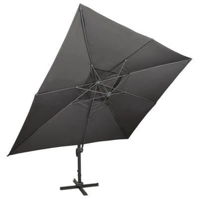 vidaXL Zwevende parasol met dubbele bovenkant antraciet 400x300 cm