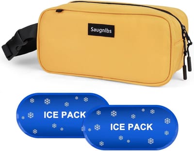 Thijox - Mini Koeltas Kleine Koeltas met Isolatiebox en Koelelementen - Geïsoleerde Lunchtas voor Werk, School, Reizen en Outdoor - Geel