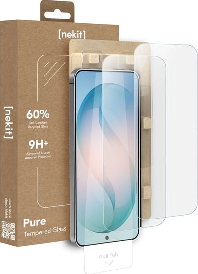 NEKIT Pure - Duo Pack Tempered Glass Geschikt voor Samsung Galaxy S26 - 9H+ Gehard - GRS Gerecycled Glas - Screen Protector met Installatiebox - Case Friendly