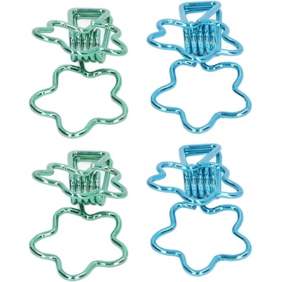100 Stuks Binderclips Holle Leuke Bloemvorm Stevig Metaal Kleine Binderclips voor Kantoordocumenten blue