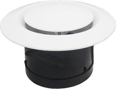 Verstelbaar Ventilatie Rooster Wit 125 mm Inblaas Afzuigrooster ABS