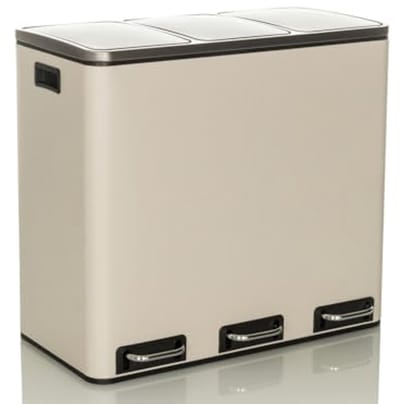 Afvalscheiding Systeem 54 L met 3 binnenemmers - Grote Afvalemmer met Softclose Deksel voor Keuken