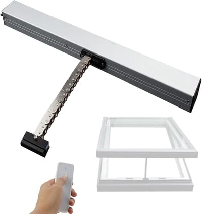 Elektrische Raamopener - Kettingraamopener Automatisch - Ventilatie Verbeteren - Dubbellaagse Ketting - 300-1000 mm Slag - Zilver