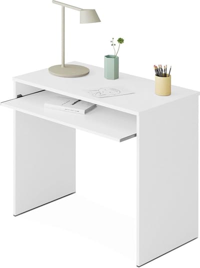 Bureau Hugo - Werktafel - Thuiswerken - Uitneembaar dienblad - 90x54x79 cm - Wit