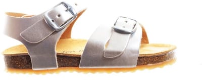 Plakton Kindersandaal Zilver Kleine Meisjes Birkenstock Look maat 22