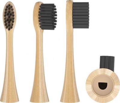 Philips Sonicare - Actief Houtskool Opzetborsteltjes - 4 Stuks - Bamboe