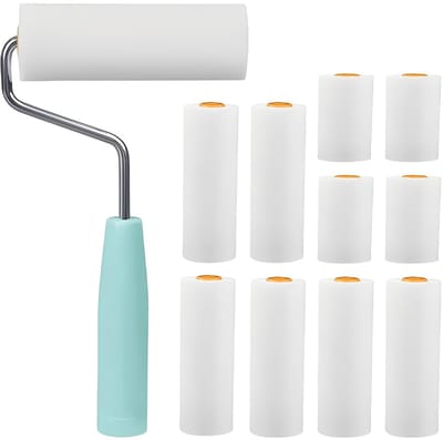 Verfrollerset, klein, 10 stuks, 5,6/10 cm, verfrollers, schuimrollers, lakrollen voor lak, mini-verfrollers, wandverf voor schilderset, schilderbenodigdheden, schilderrollen, met handvat