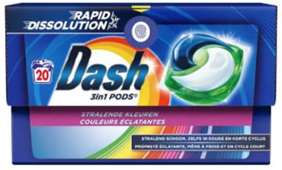 Dash Wasmiddelcapsules 3in1 Pods Stralende Kleuren - 20 stuks