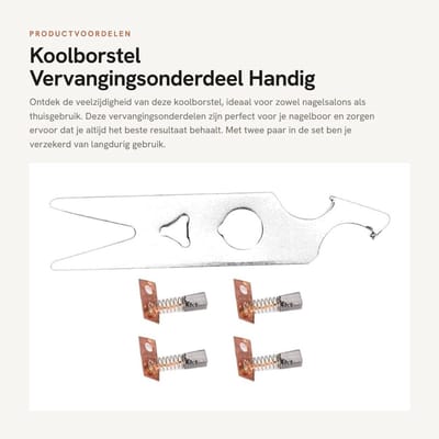 Dailygoods- Koolborstel 2 Paar - Vervangingsonderdeel - Handstuk Accessoire - Nagelsalon - Huishouden - Geschikt voor nagelborstels - Nagelboor