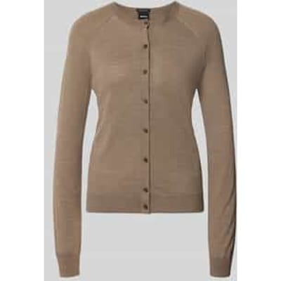 Regular fit gebreid jack van pure scheerwol model 'Fonami'