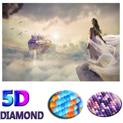 Peinture Diamant 5D DIY Complète Pays des Merveilles Point de Croix Broderie Diamant 20X30CM gray