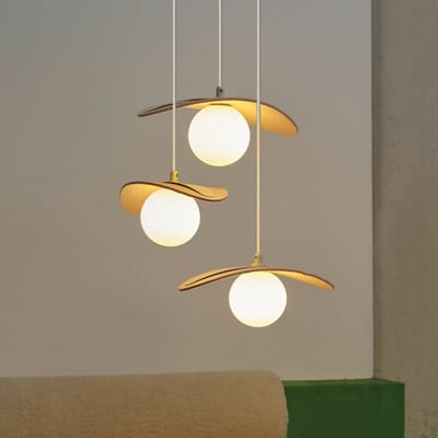 OSRAM DECOR Pearl Hanglamp 3x G9 Beige, hanglamp gemaakt van vilt, Glas en Metaal voor Eetkamerlamp